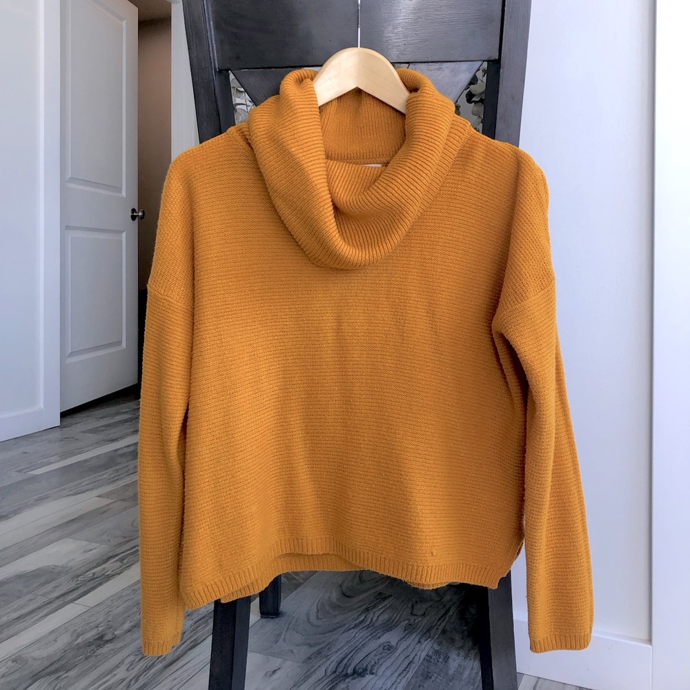 Urban Heritage Mustard Cowl Neck Sweater